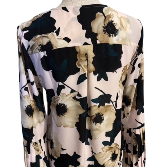 BANANA REPUBLIC FLORAL PRINT BLOUSE w/GORGEOUS PLEATED SLEEVES SMALL/PETITE  #9 - Picture 2 of 8